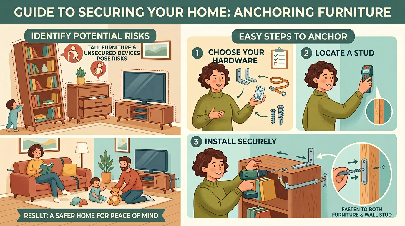 Anchor furniture and eliminate tip-over risks first