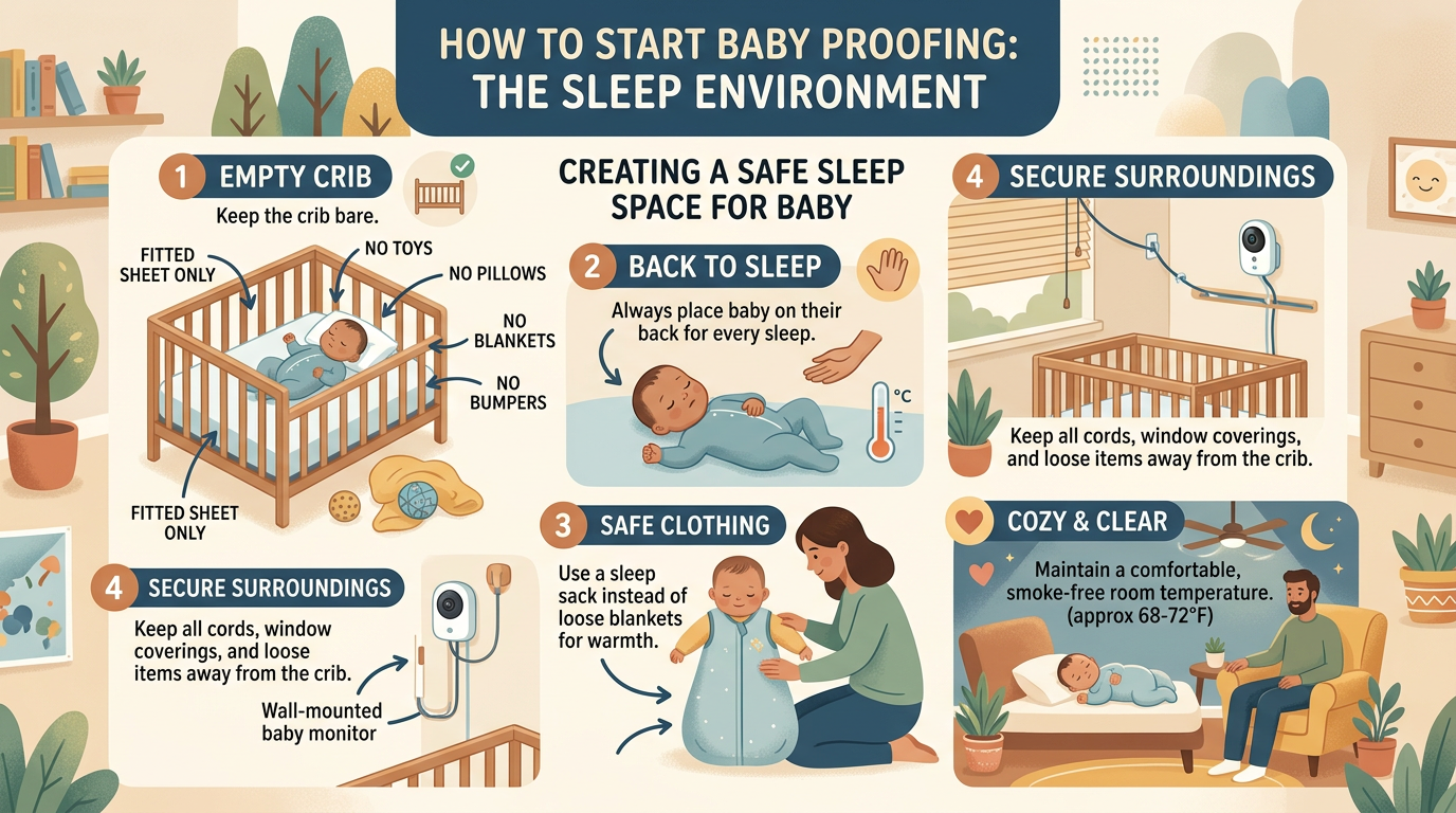 Start with the sleep space and work outward