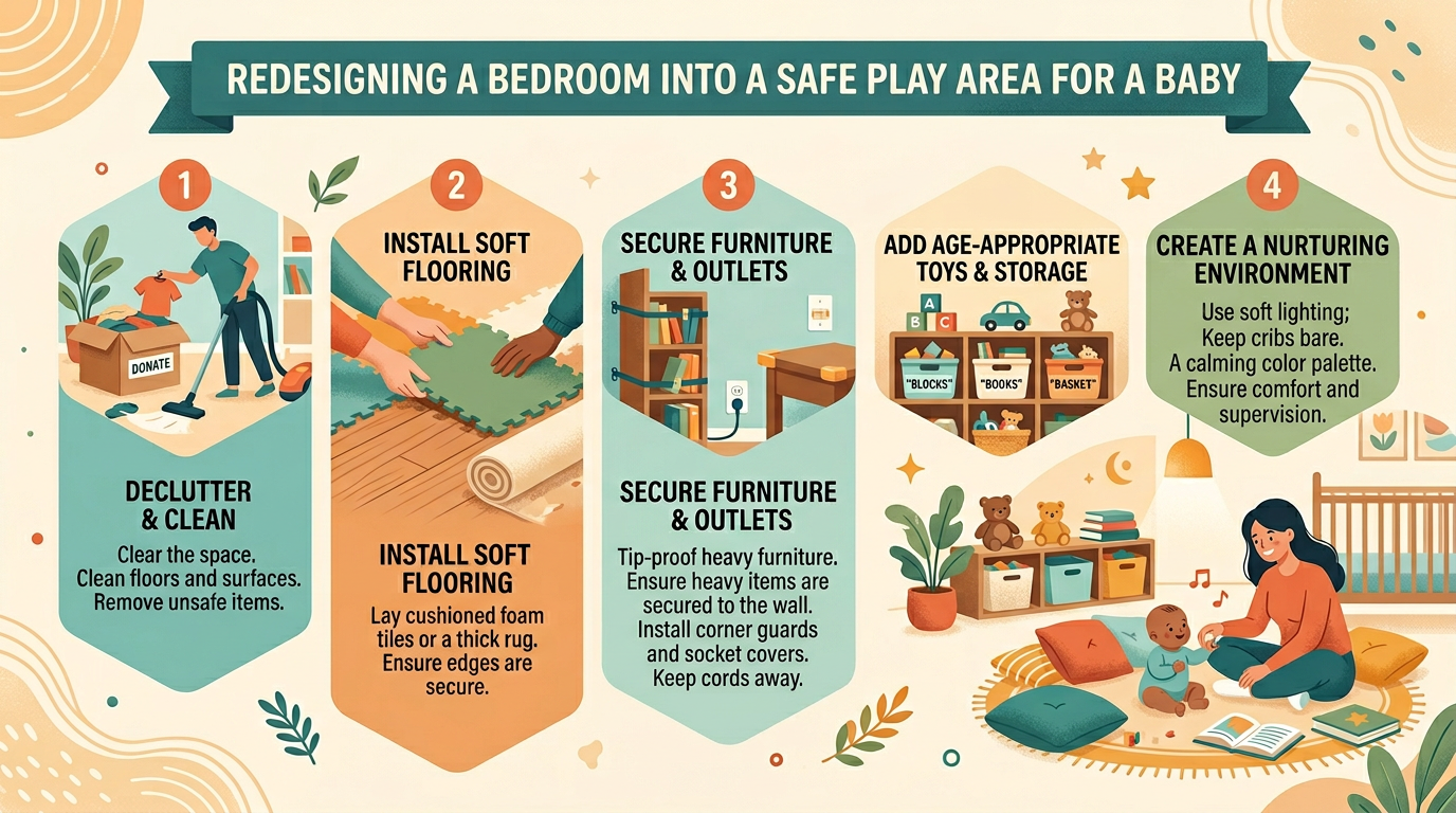 Redesign the bedroom as your child moves from crib to toddler bed