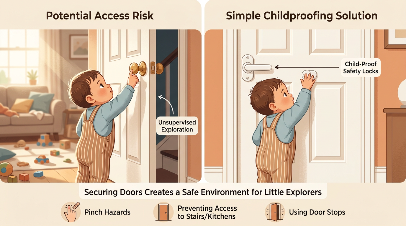 Doors create access risks and pinch injuries at the same time
