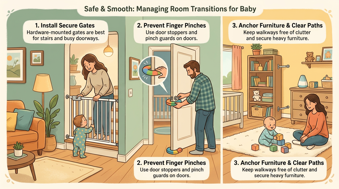 Manage room transitions as your child gets faster