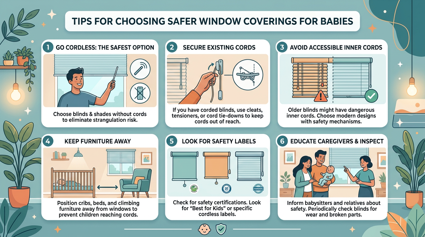 Choose safer window coverings when replacing blinds